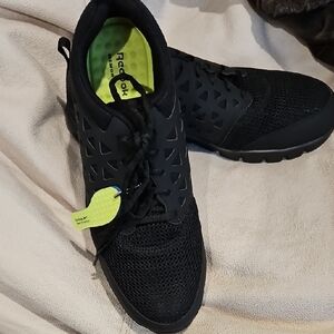 Reebok Men's Black and Neon Green Athletic Shoes